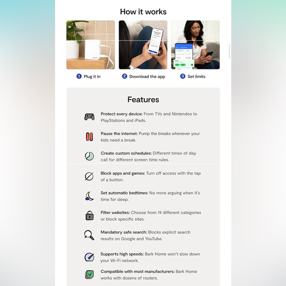Bark Home Parental Controls Wi-Fi Manage Screen Time Block Apps Filter Websites - Picture 11 of 12